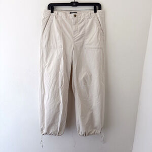 Banana Republic Authentic Chino Drawstring Hem Cargo Pants Beige Size 14